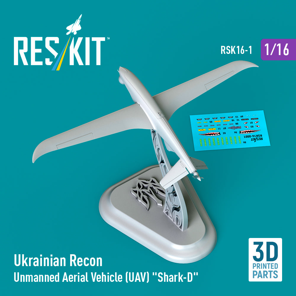 Ukrainian Recon Unmanned Aerial Vehicle (UAV) Shark-D (3D Printed) Scale 1:16 ResKit RSK16-0001 for Unmanned Aerial Vehicle (UAV) Model Kit