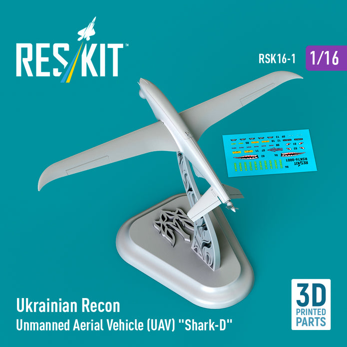 Ukrainian Recon Unmanned Aerial Vehicle (UAV) Shark-D (3D Printed) Scale 1:16 ResKit RSK16-0001 for Unmanned Aerial Vehicle (UAV) Model Kit