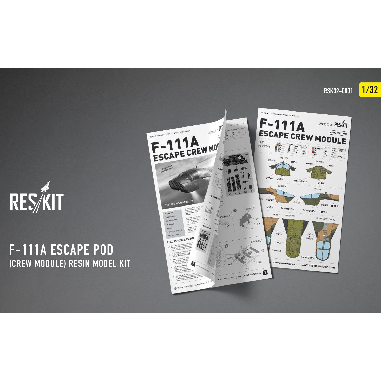 F-111A Escape Pod (Crew Module) resin model kit Scale 1:32 ResKit RSK32-0001 for Aircraft Model Kit