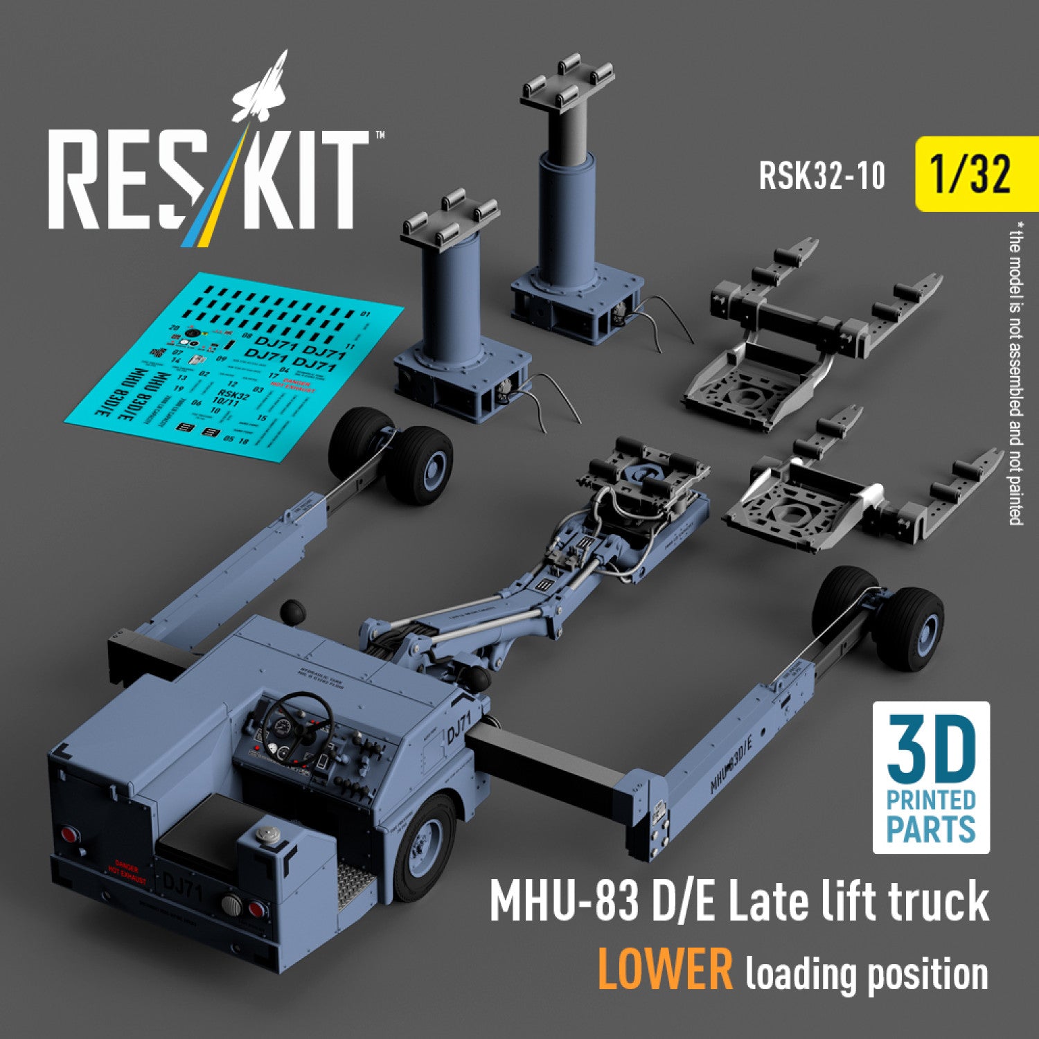 MHU-83 D/E Late Lift Truck LOWER loading position (3D Printed model kit) Scale 1:32 ResKit RSK32-0010