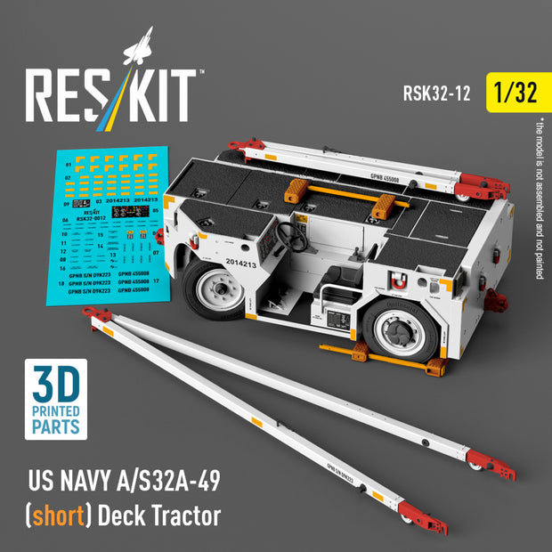 US NAVY A/S32A-49 (short) Deck Tractor (3D Printed model kit) Scale 1:32 ResKit RSK32-0012