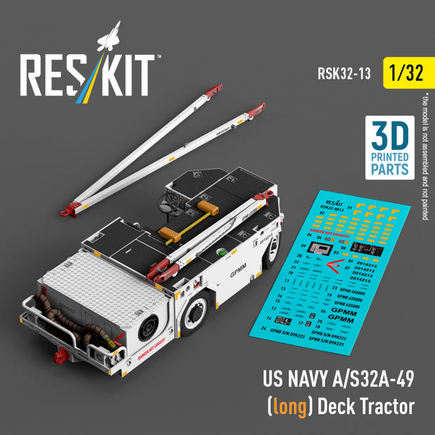 US NAVY A/S32A-49 (long) Deck Tractor (3D Printed model kit) Scale 1:32 ResKit RSK32-0013