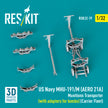 US NAVY MHU-191/M (AERO 21A) Munitions Transporter (with adapters for Bombs) (Carrier Fleet) (3D Printed model kit) Scale 1:32 ResKit RSK32-0019