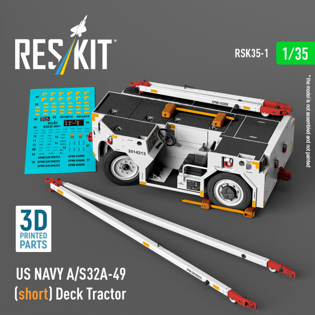 US NAVY A/S32A-49 (short) Deck Tractor (3D Printed model kit) Scale 1:35 ResKit RSK35-0001