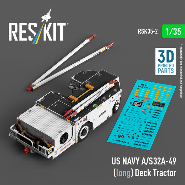 US NAVY A/S32A-49 (long) Deck Tractor (3D Printed model kit) Scale 1:35 ResKit RSK35-0002