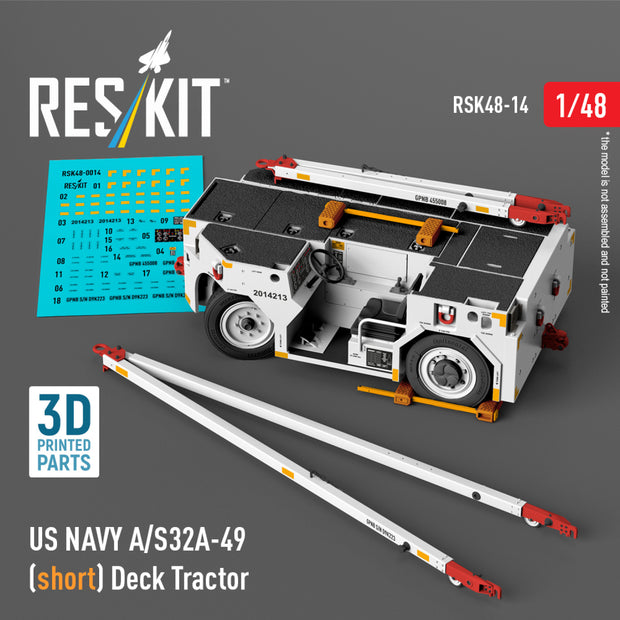 US NAVY A/S32A-49 (short) Deck Tractor (3D Printed model kit) Scale 1:48 ResKit RSK48-0014