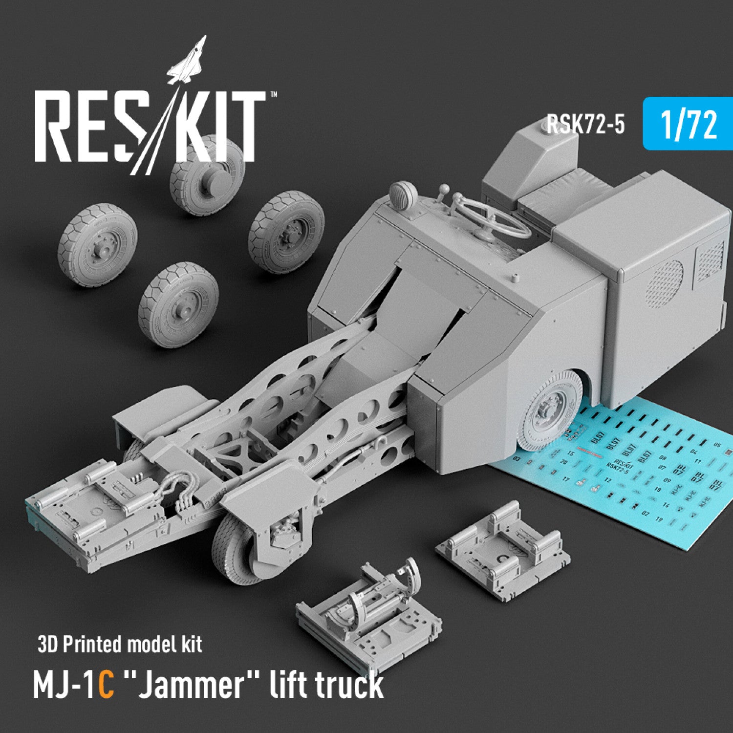 MJ-1C Jammer Lift Truck (3D Printed model kit) Scale 1:72 ResKit RSK72-0005