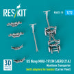 US NAVY MHU-191/M (AERO 21A) Munitions Transporter (with adapters for Bombs) (Carrier Fleet, C-130) (3D Printed model kit) Scale 1:72 ResKit RSK72-0015