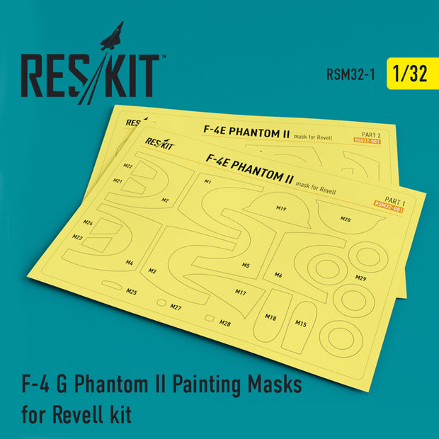 McDonnell Douglas F-4G Phantom II Pre-cut Painting Masks for Revell kit Scale 1:32 ResKit RSM32-0001 for Aircraft Model Kit