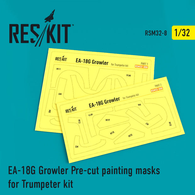 EA-18G Growler Pre-cut Painting Masks for Trumpeter kit Scale 1:32 ResKit RSM32-0008 for Aircraft Model Kit