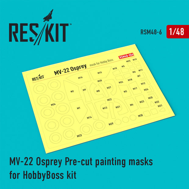 MV-22 Osprey Pre-cut Painting Masks for HobbyBoss kit Scale 1:48 ResKit RSM48-0006 for Helicopters Model Kit