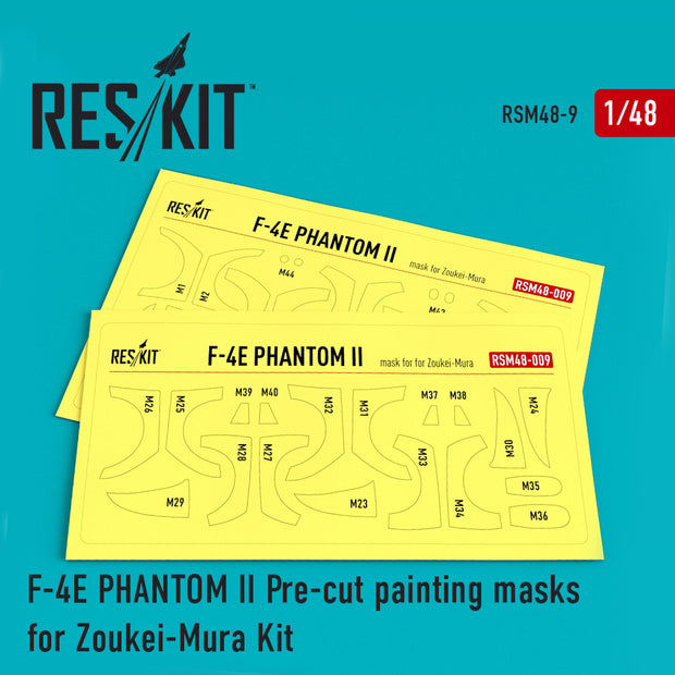 McDonnell Douglas F-4E Phantom II Pre-cut Painting Masks for Zoukei-Mura kit Scale 1:48 ResKit RSM48-0009 for Aircraft Model Kit