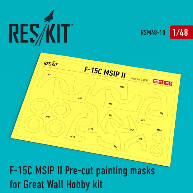 McDonnell Douglas F-15 MSIP ll Pre-cut Painting Masks for GWH L4817 kit Scale 1:48 ResKit RSM48-0010 for Aircraft Model Kit