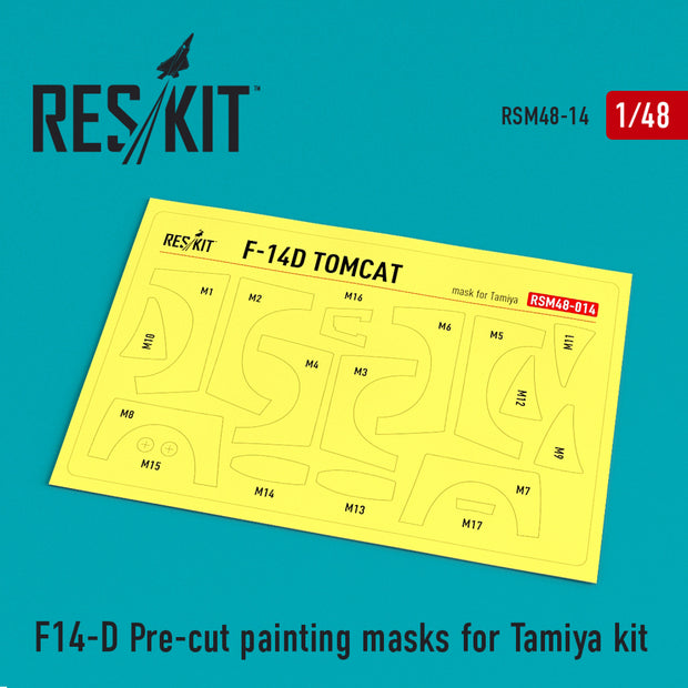 Grumman F-14D Tomcat Pre-cut Painting Masks for Tamiya kit Scale 1:48 ResKit RSM48-0014 for Aircraft Model Kit