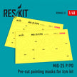 MiG-25 (P,PD) Pre-cut Painting Masks for ICM kit Scale 1:48 ResKit RSM48-0021 for Aircraft Model Kit