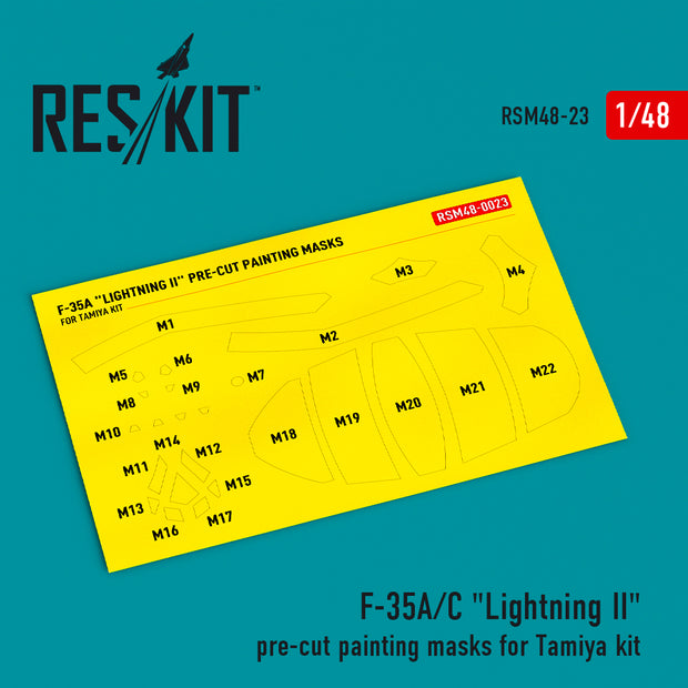 F-35 A/С Lightning II pre-cut painting masks for Tamiya kit Scale 1:48 ResKit RSM48-0023