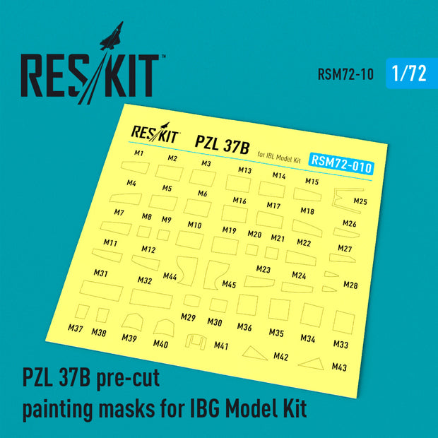 PZL,37 B I Łoś - Polish Medium Bomber Pre-cut Painting Masks for IBG kit Scale 1:72 ResKit RSM72-0010 for Aircraft Model Kit