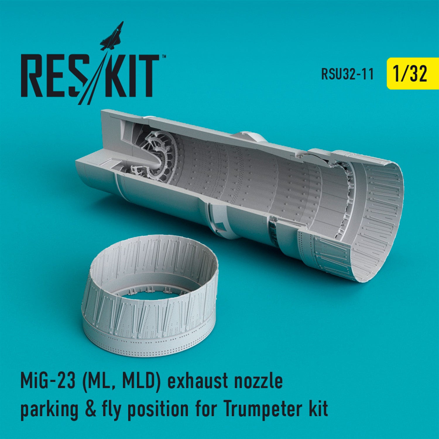 MiG-23 (ML, MLD) Exhaust Nozzle parking & fly position for Trumpeter kit Scale 1:32 ResKit RSU32-0011 for Aircraft Model Kit
