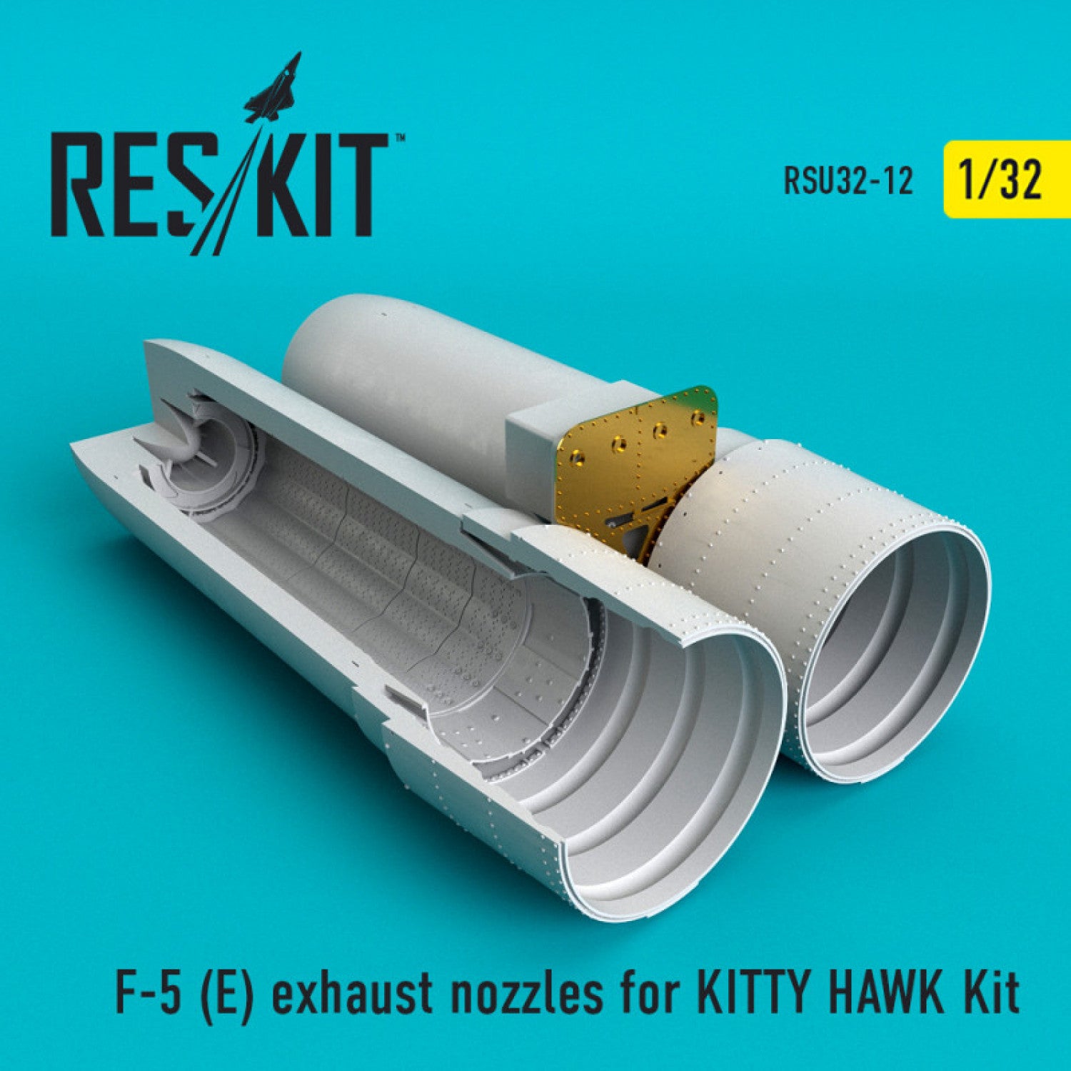 Northrop F-5E Tiger II Exhaust Nozzles for KittyHawk kit Scale 1:32 ResKit RSU32-0012 for Aircraft Model Kit