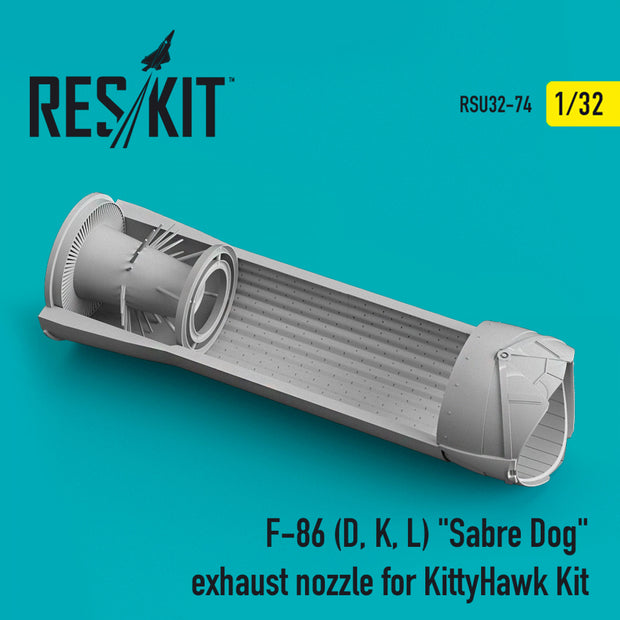 North American F-86 (D, K, L) Sabre Dog Exhaust Nozzle for KittyHawk kit Scale 1:32 ResKit RSU32-0074 for Aircraft Model Kit