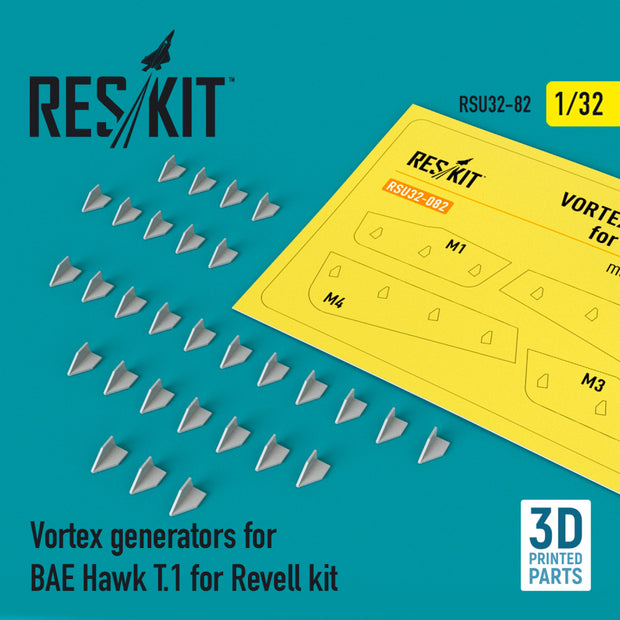 Vortex generators for BAe Hawk T.1 for Revell kit (3D Printing) Scale 1:32 ResKit RSU32-0082 for Aircraft Model Kit
