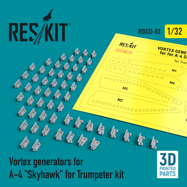 Vortex generators for Douglas A-4 Skyhawk for Trumpeter kit (3D Printing) Scale 1:32 ResKit RSU32-0083 for Aircraft Model Kit