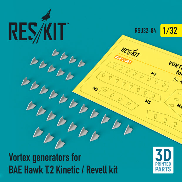Vortex generators for BAe Hawk T.2 Kinetic / Revell kit (3D Printing) Scale 1:32 ResKit RSU32-0084 for Aircraft Model Kit