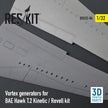 Vortex generators for BAe Hawk T.2 Kinetic / Revell kit (3D Printing) Scale 1:32 ResKit RSU32-0084 for Aircraft Model Kit
