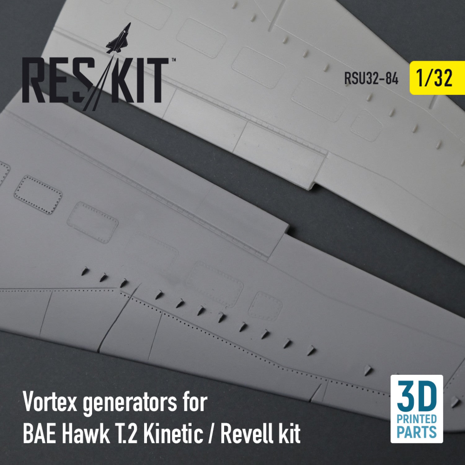 Vortex generators for BAe Hawk T.2 Kinetic / Revell kit (3D Printing) Scale 1:32 ResKit RSU32-0084 for Aircraft Model Kit