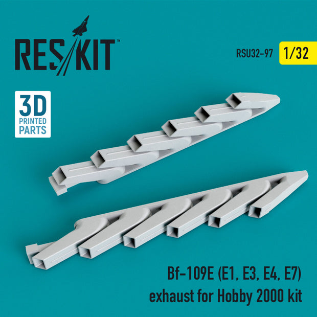 Messerschmitt Bf.109E (E1, E3, E4, E7) Exhaust for Hobby 2000 kit Scale 1:32 ResKit RSU32-0097 for Aircraft Model Kit