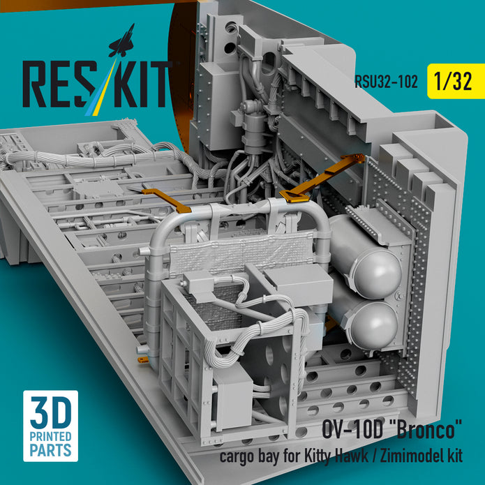 North American OV-10D Bronco Cargo Bay for Kitty Hawk/Zimimodel kit (3D Printed) Scale 1:32 ResKit RSU32-0102 for Aircraft Model Kit