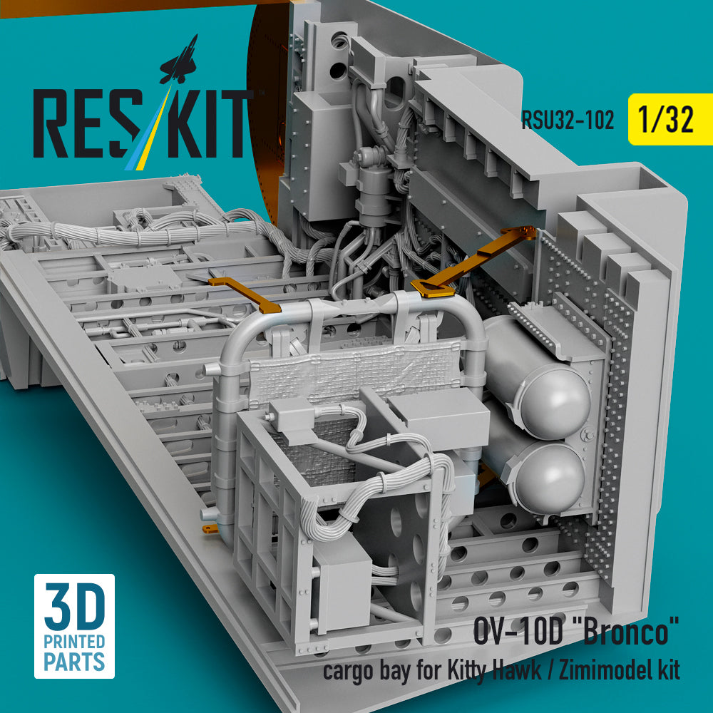North American OV-10D Bronco Cargo Bay for Kitty Hawk/Zimimodel kit (3D Printed) Scale 1:32 ResKit RSU32-0102 for Aircraft Model Kit
