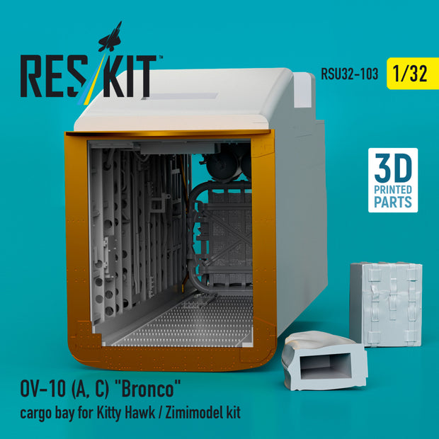 OV-10 (A, C) Bronco cargo bay for Kitty Hawk / Zimimodel kit (3D Printed) Scale 1:32 ResKit RSU32-0103 for Aircraft Model Kit