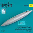 McDonnell Douglas F-4 Phantom II early 600 Gallon Fuel Tanks (all welded) with Pylon (1 pcs) (3D Printed) Scale 1:32 ResKit RSU32-0113 for Aircraft Model Kit