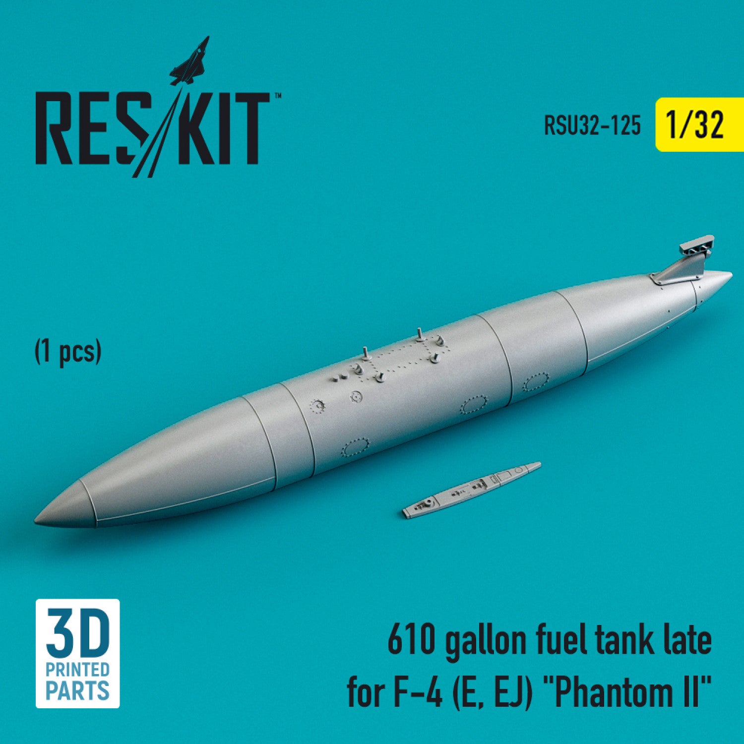 610 Gallon Fuel Tank late for McDonnell Douglas F-4 (E, EJ) Phantom II (3D printing) Scale 1:32 ResKit RSU32-0125 for Aircraft Model Kit