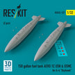 150 Gallon Fuel Tank AERO 1C USN & USMC for Douglas A-4 Skyhawk (2 pcs) (3D Printed) Scale 1:32 ResKit RSU32-0127 for Aircraft Model Kit