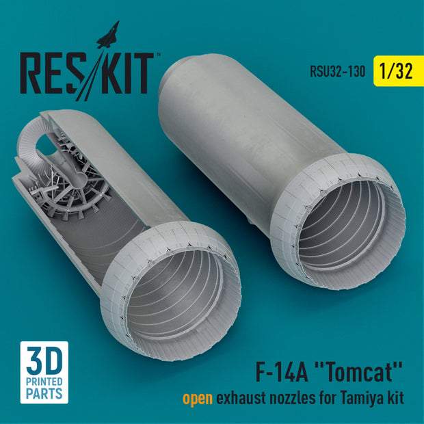 Grumman F-14A Tomcat open Exhaust Nozzles for Tamiya kit (3D Printed) Scale 1:32 ResKit RSU32-0130 for Aircraft Model Kit