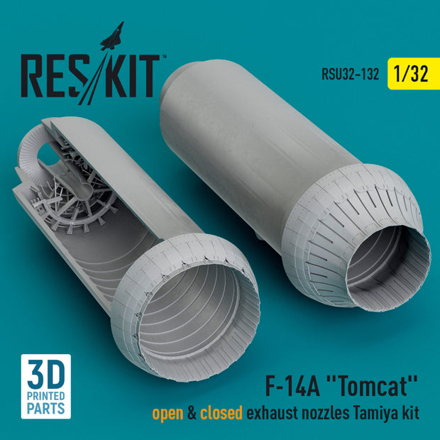 Grumman F-14A Tomcat open & closed Exhaust Nozzles Tamiya kit (3D Printed) Scale 1:32 ResKit RSU32-0132 for Aircraft Model Kit