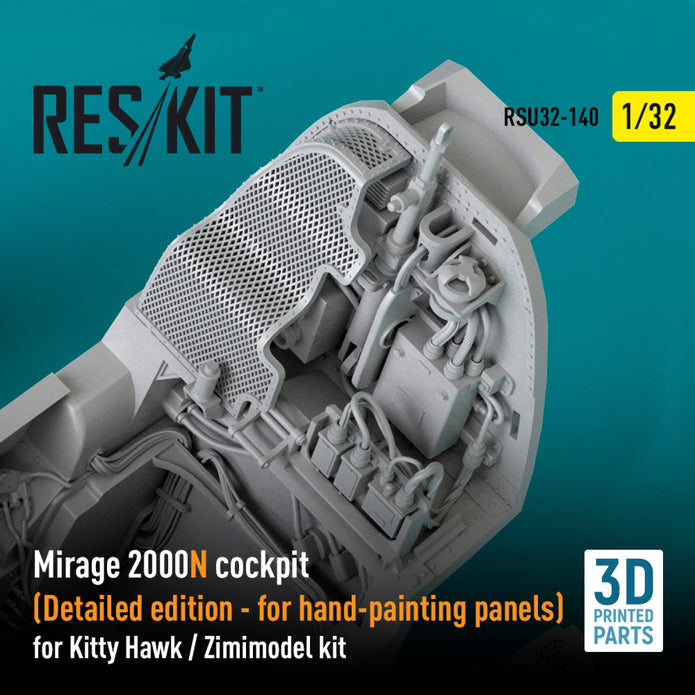 Dassault Mirage 2000N Cockpit (Detailed edition) for Kitty Hawk / Zimimodel kit (3D Printed) Scale 1:32 ResKit RSU32-0140
