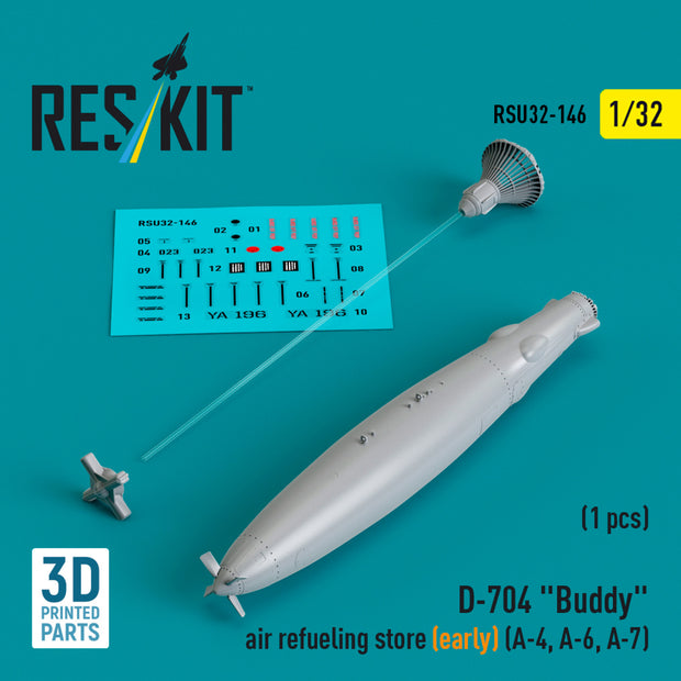 D-704 Buddy Air Refueling Store (early) (1 pcs) (A-4, A-6, A-7) (3D Printed) Scale 1:32 ResKit RSU32-0146 for Aircraft Model Kit