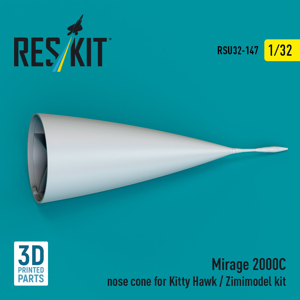 Mirage 2000C nose cone for Kitty Hawk / Zimimodel kit (3D Printed) Scale 1:32 ResKit RSU32-0147