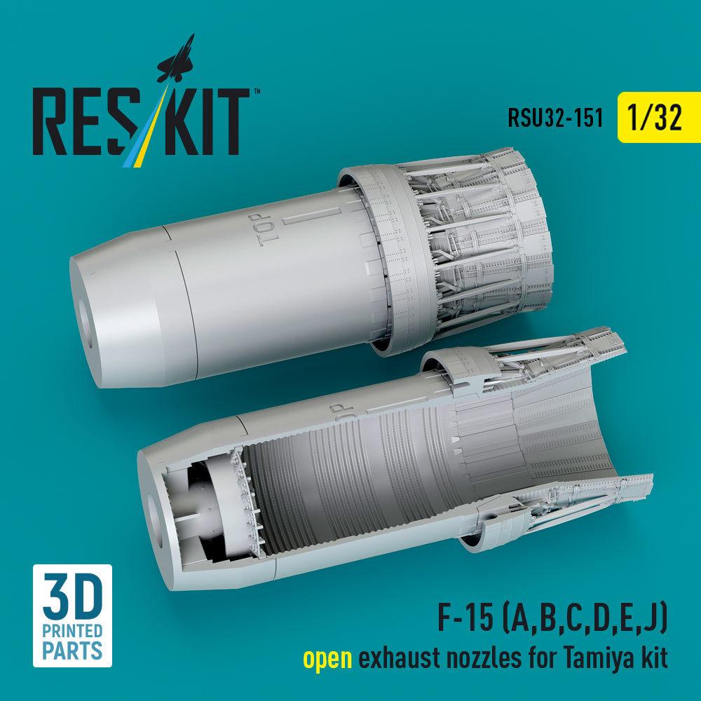 F-15 (A, B, C, D, E, J) open exhaust nozzles for Tamiya kit (3D Printed) Scale 1:32 ResKit RSU32-0151