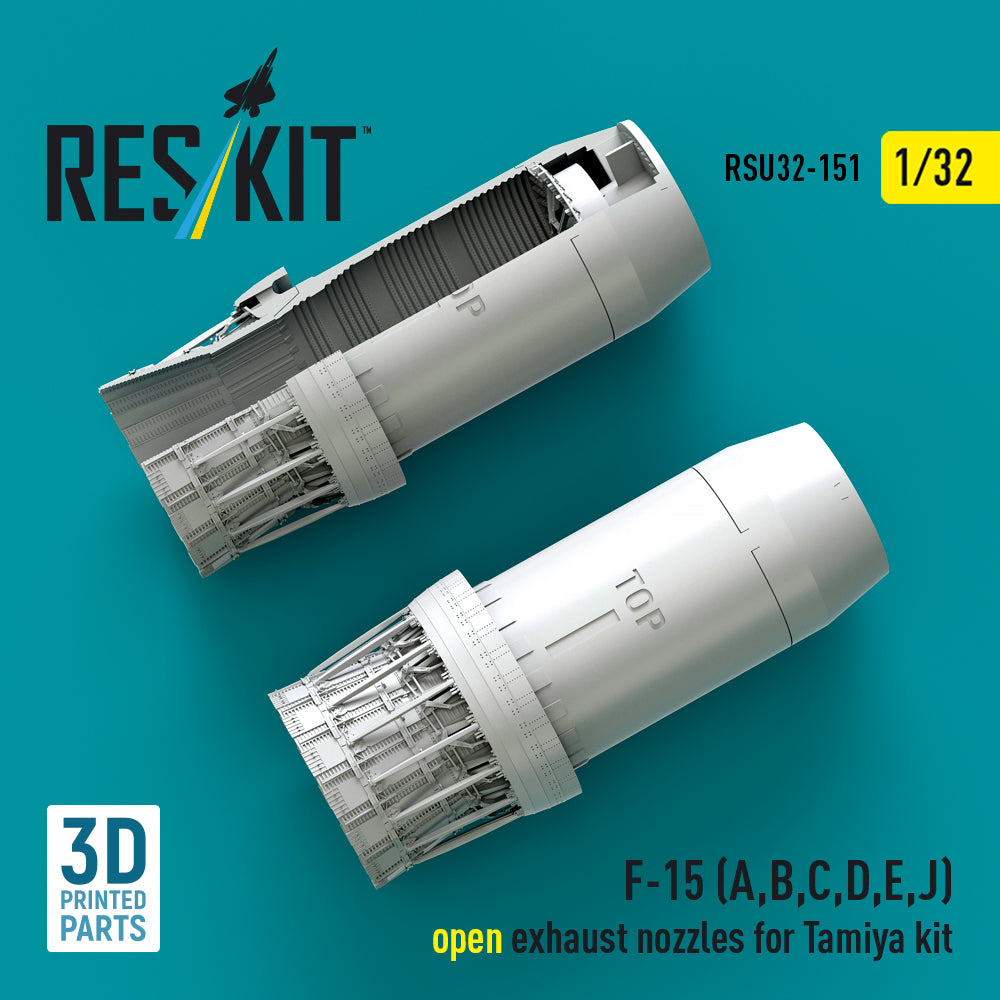 F-15 (A, B, C, D, E, J) open exhaust nozzles for Tamiya kit (3D Printed) Scale 1:32 ResKit RSU32-0151
