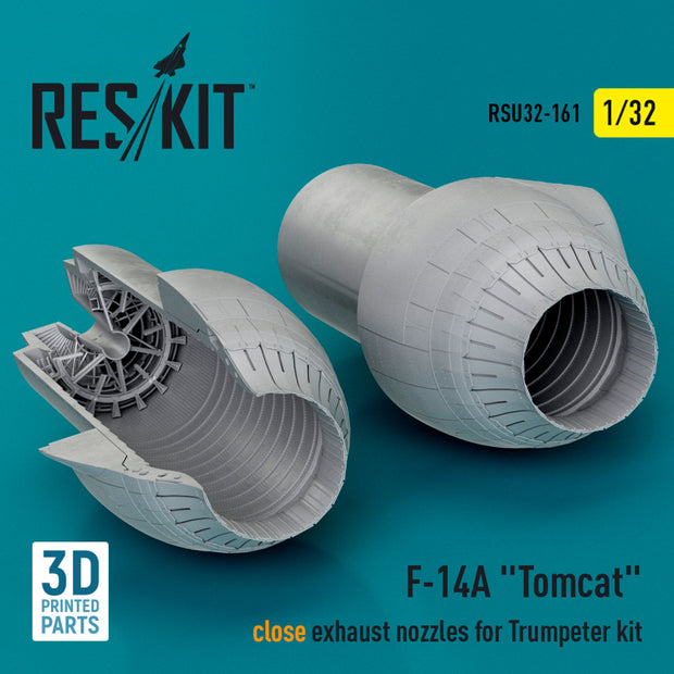 Grumman F-14A Tomcat close Exhaust Nozzles for Trumpeter kit (3D Printed) Scale 1:32 ResKit RSU32-0161 for Aircraft Model Kit