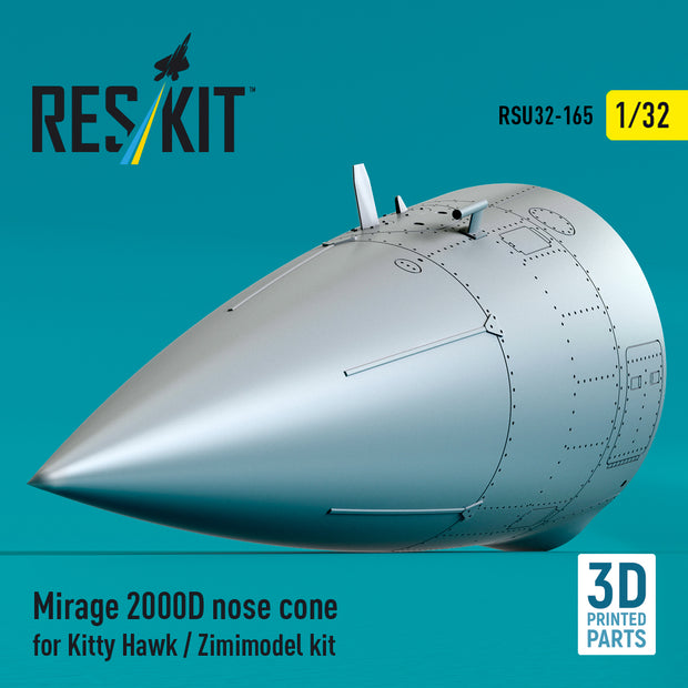 Mirage 2000D nose cone for Kitty Hawk / Zimimodel kit (3D Printed) Scale 1:32 ResKit RSU32-0165