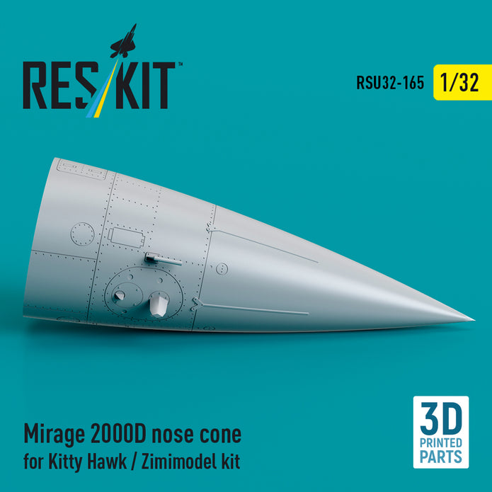 Mirage 2000D nose cone for Kitty Hawk / Zimimodel kit (3D Printed) Scale 1:32 ResKit RSU32-0165