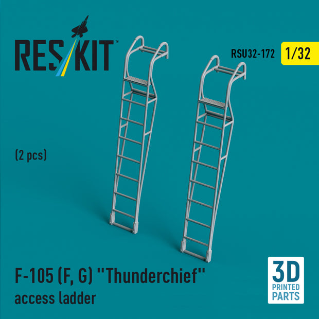 Republic F-105 (F, G) Thunderchief Access Ladders (2 pcs) (3D Printed) Scale 1:32 ResKit RSU32-0172 for Aircraft Model Kit