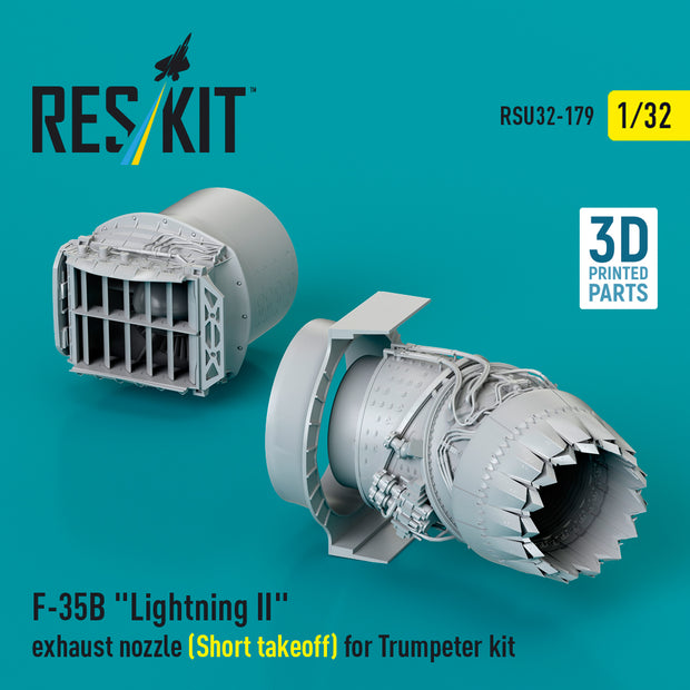 Lockheed Martin F-35B Lightning II Exhaust Nozzle (Short takeoff) for Trumpeter kit (3D Printed) Scale 1:32 ResKit RSU32-0179 for Aircraft Model Kit