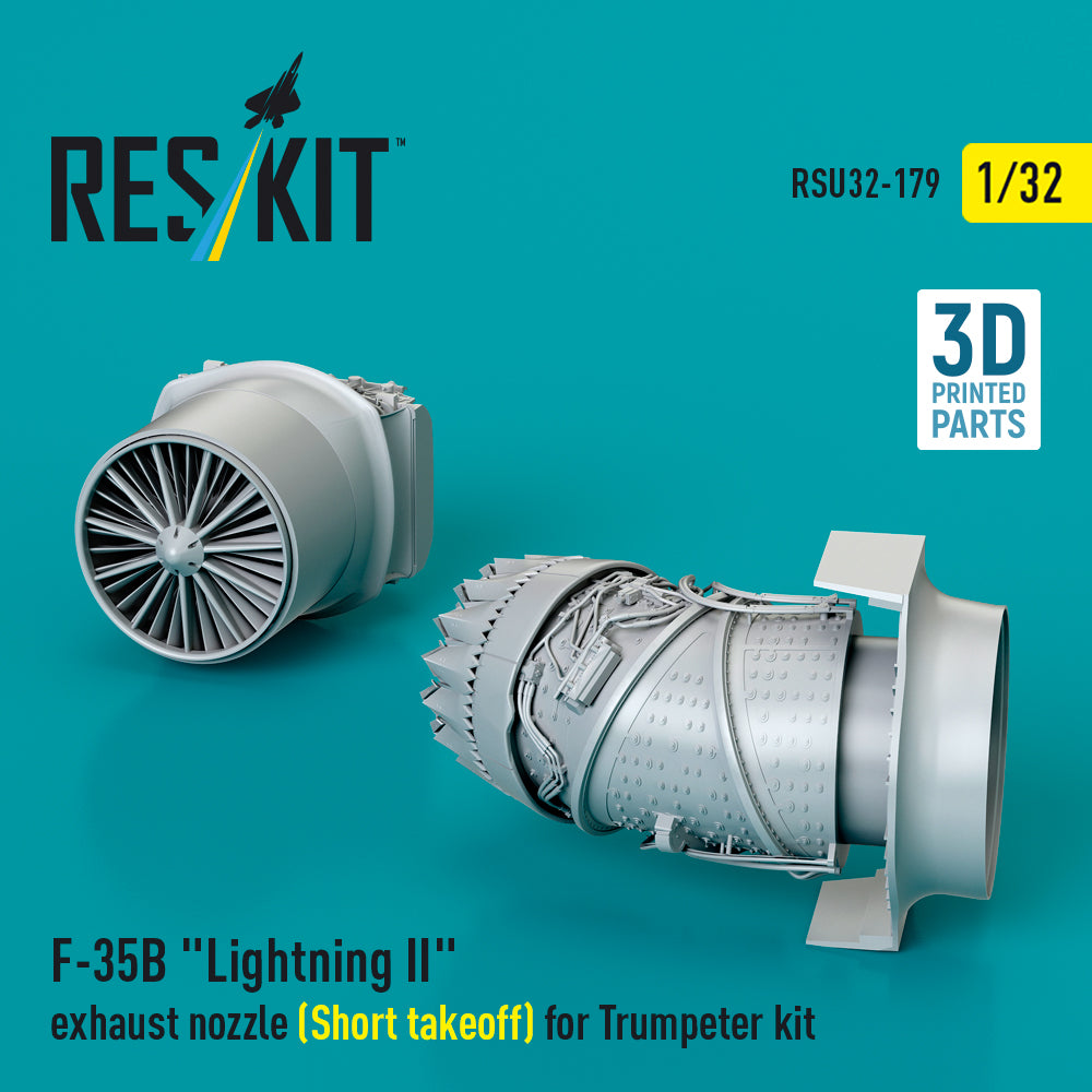 Lockheed Martin F-35B Lightning II Exhaust Nozzle (Short takeoff) for Trumpeter kit (3D Printed) Scale 1:32 ResKit RSU32-0179 for Aircraft Model Kit