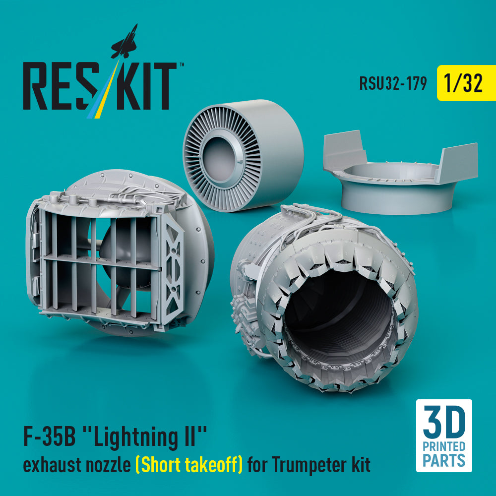 Lockheed Martin F-35B Lightning II Exhaust Nozzle (Short takeoff) for Trumpeter kit (3D Printed) Scale 1:32 ResKit RSU32-0179 for Aircraft Model Kit